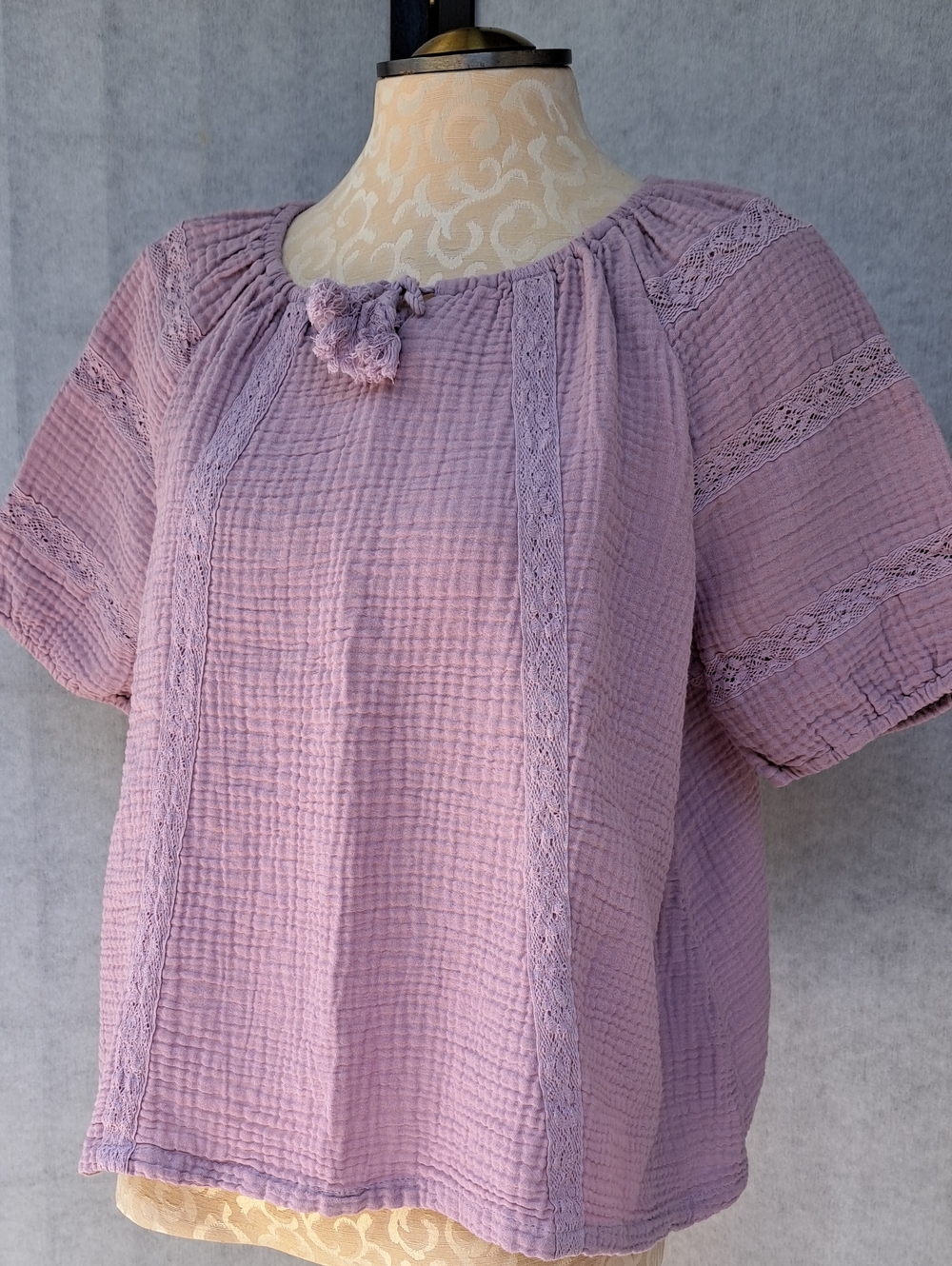 wonder nation Lavender Peasant Tunic Top